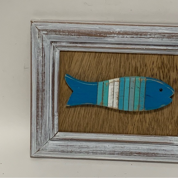 Rustic Blue and White Fish Wall Decor - Picture 3 of 5